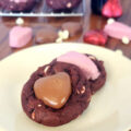 Red Velvet Sweetheart cookies on a plate