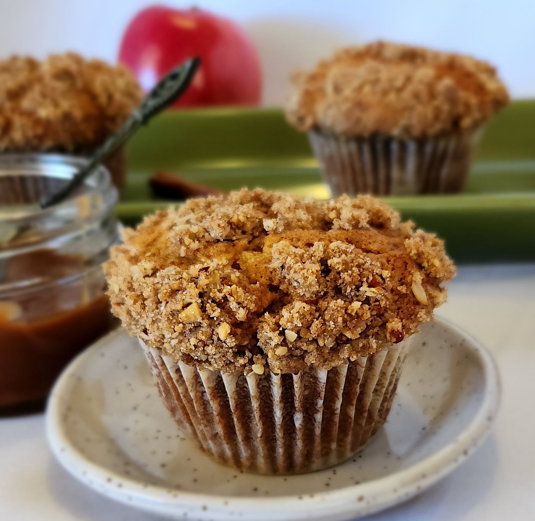 Caramel Apple Muffin with Pecan Streusel