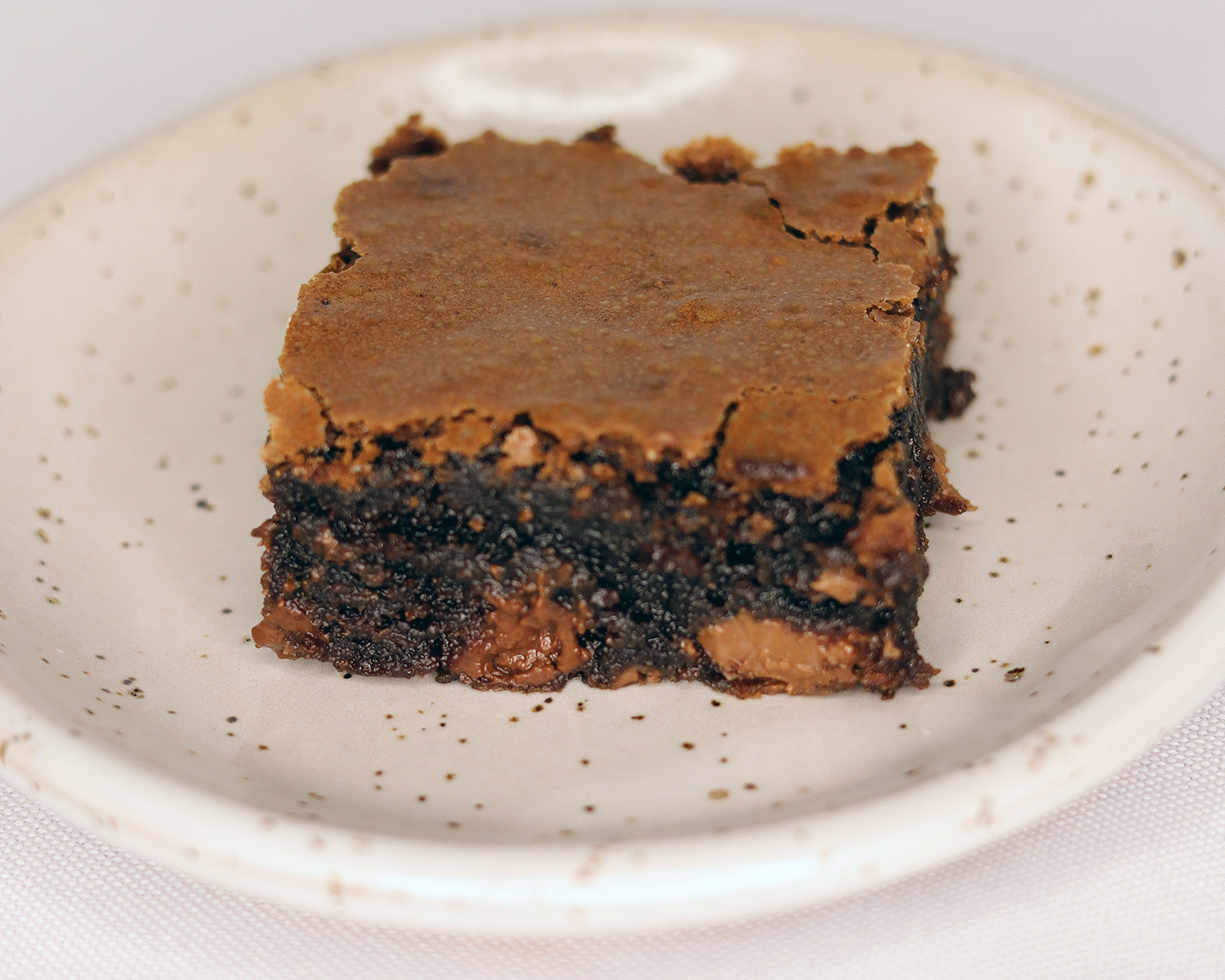 Fudgy Cocoa Brownie - top crust shows properly dissolved sugar