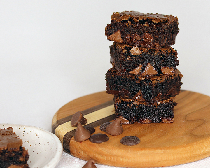 Fudgy Cocoa Brownie stack