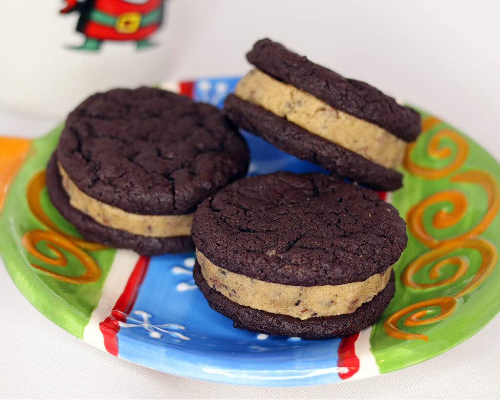 Cookies and Cream Cookie Dough Brownie Sandwiches