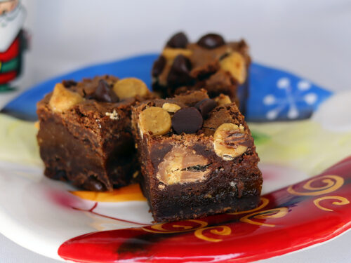 Peanut Butter Cup Caramel Brownies