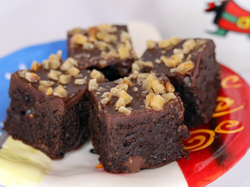 Toffee Crunch Flourless Brownies