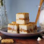 New York Cheesecake Fudge arranged on a plate