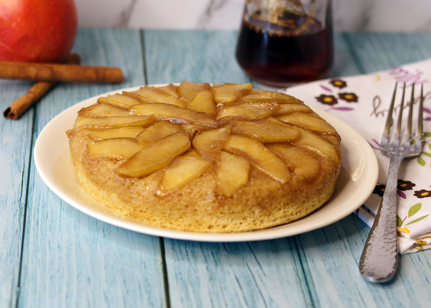 Apple Upside Down Pancake for One
