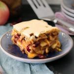 Apple Square slice on a blue plate