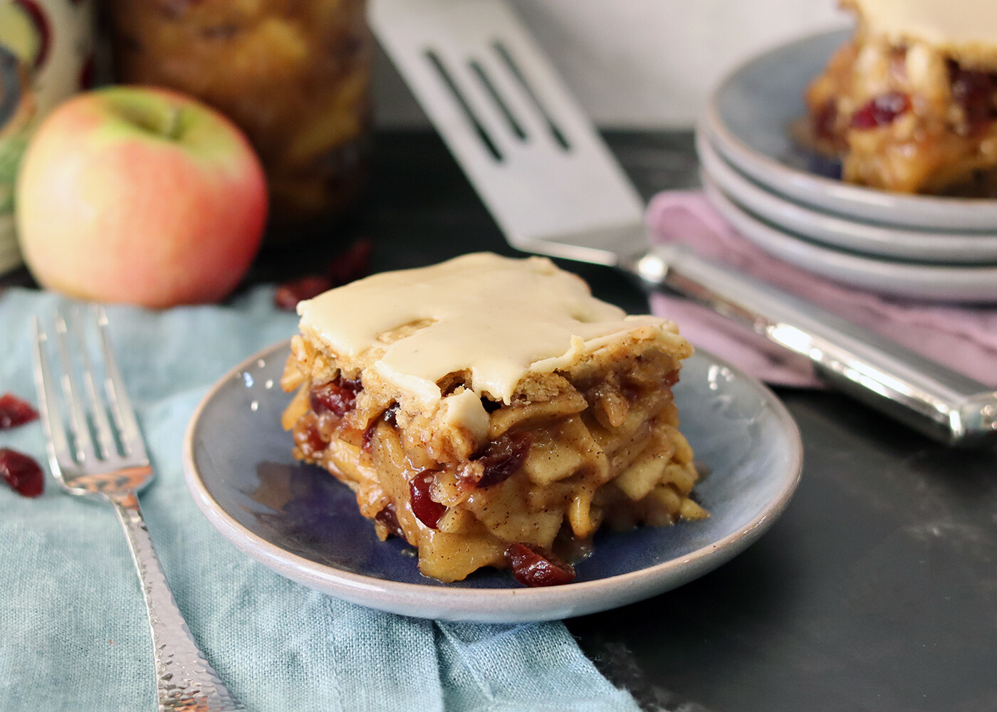 Apple Squares served on a plate