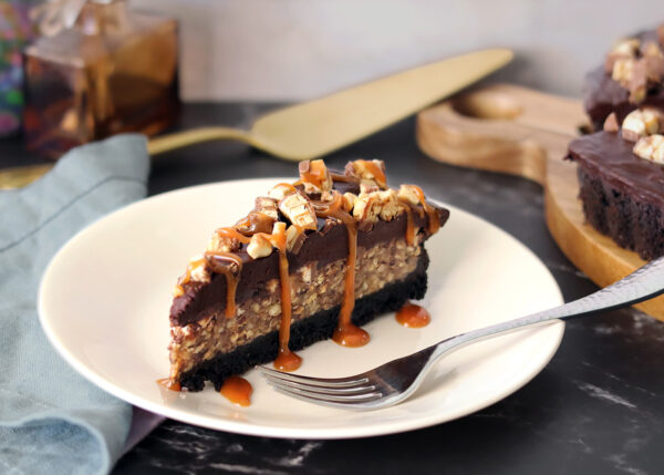 Candy Bar Pie slice from the tart format