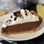 A slice of homemade chocolate cream pie