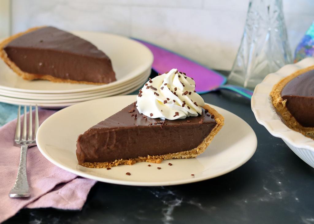 A slice of mom's semi-homemade Chocolate Cream Pie