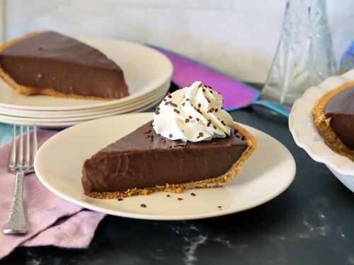 A slice of mom's semi-homemade Chocolate Cream Pie