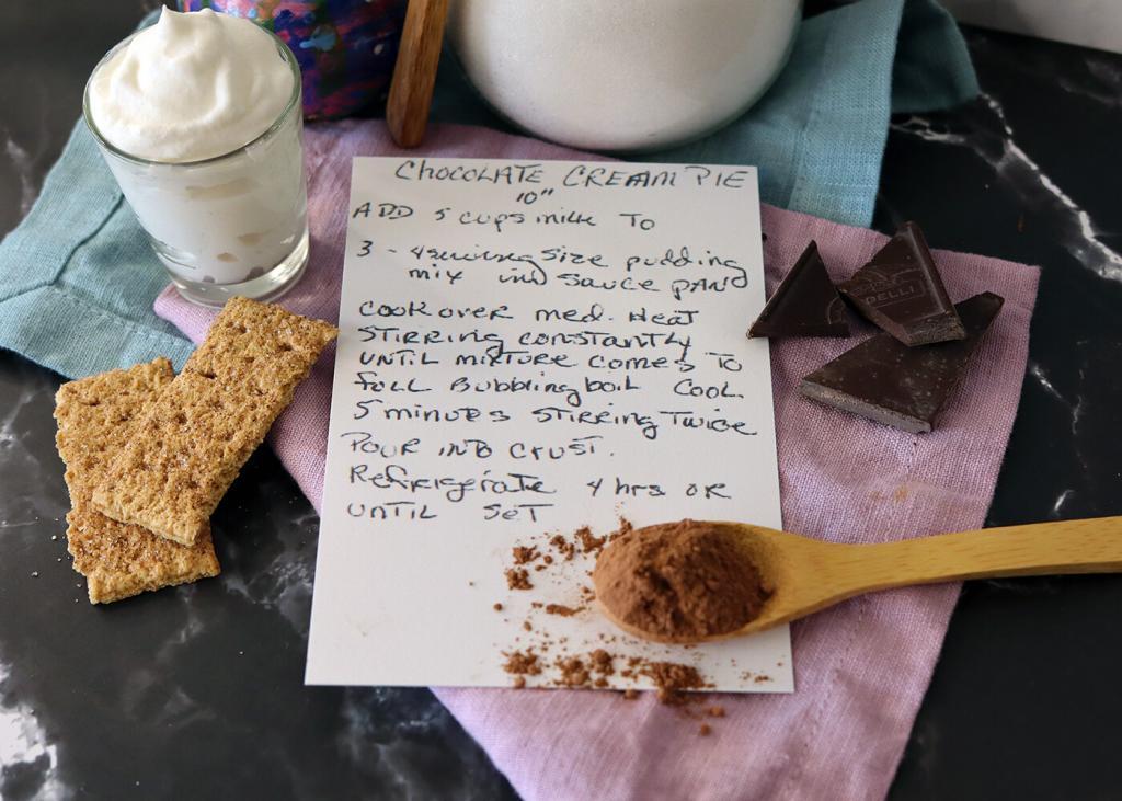 Chocolate Cream Pie recipe card