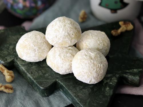 Butter balls piled on a small tree shaped serving platter
